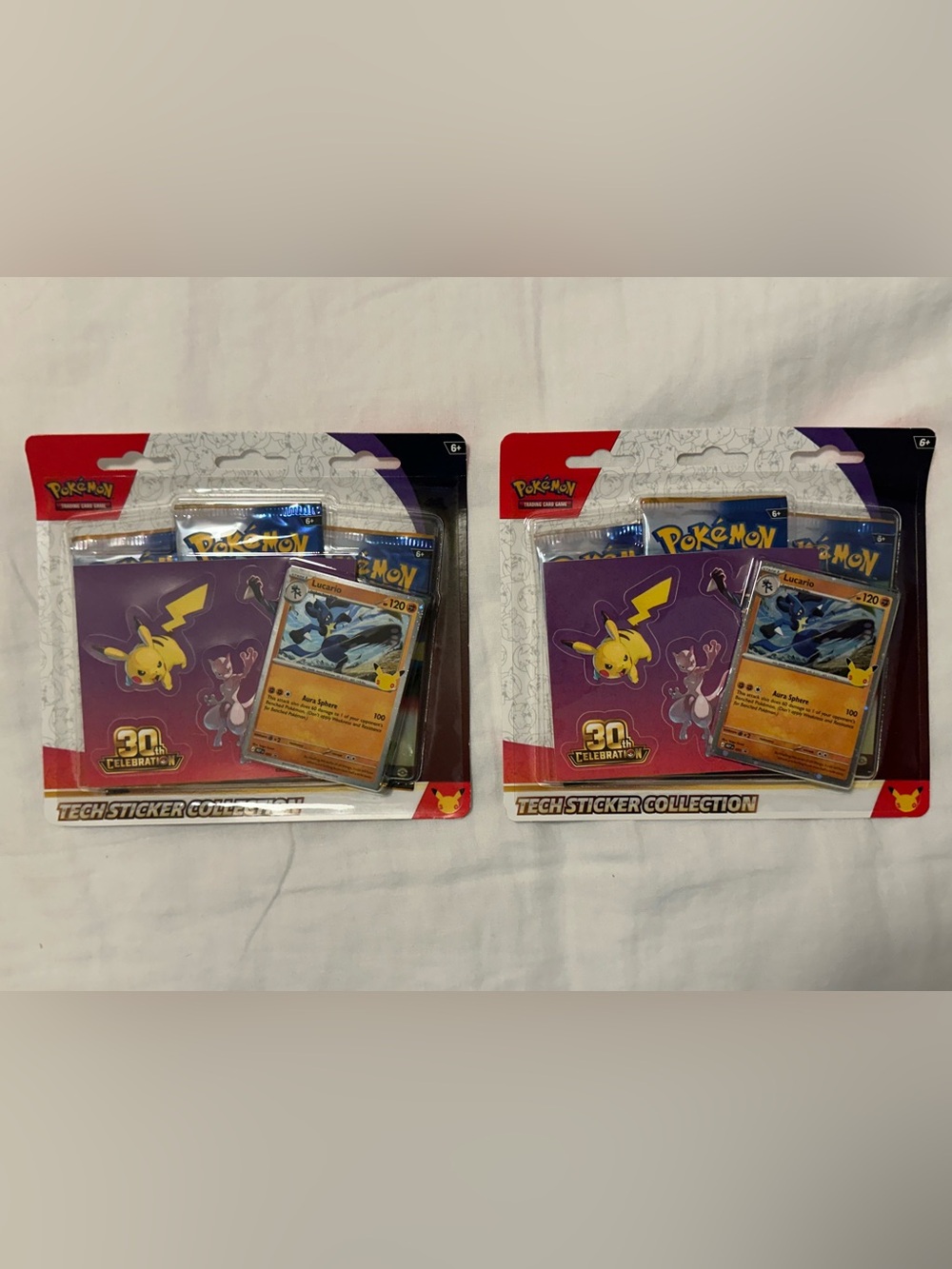 Pokemon 30th Celebration Tech Sticker Collection Lucario - set of 2!